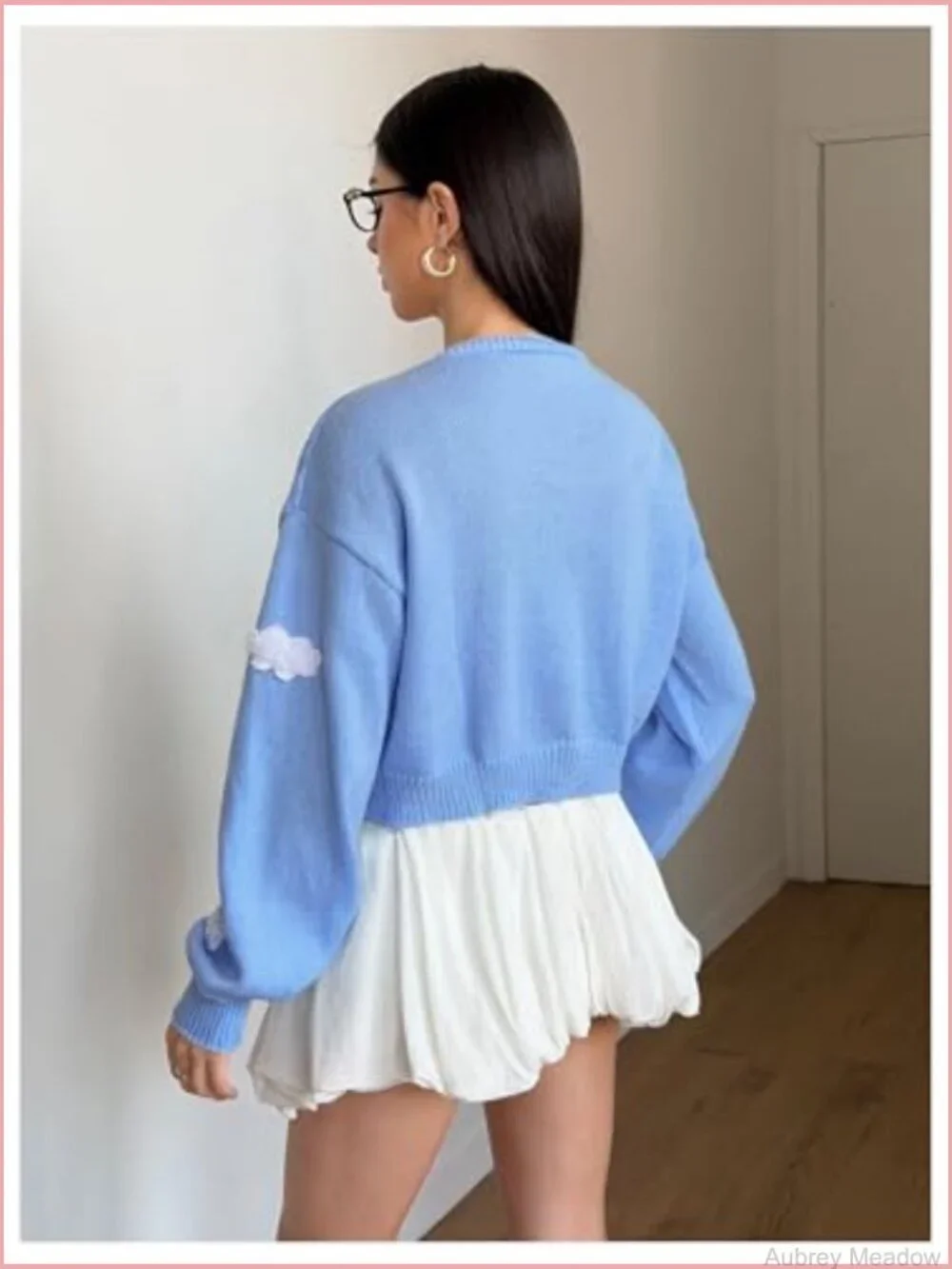 Women's V-Neck Long Sleeve Crop Cardigan